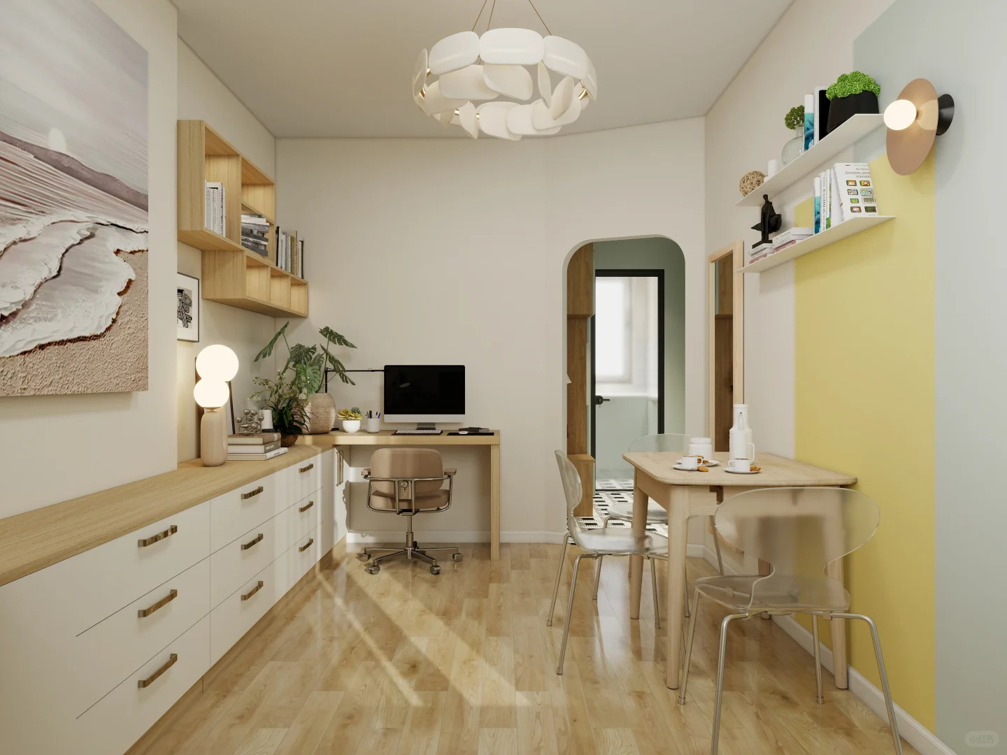 Major Makeover of a Tiny 35 m² Flat in Greater Paris 🌟 Geometric Colour Clash