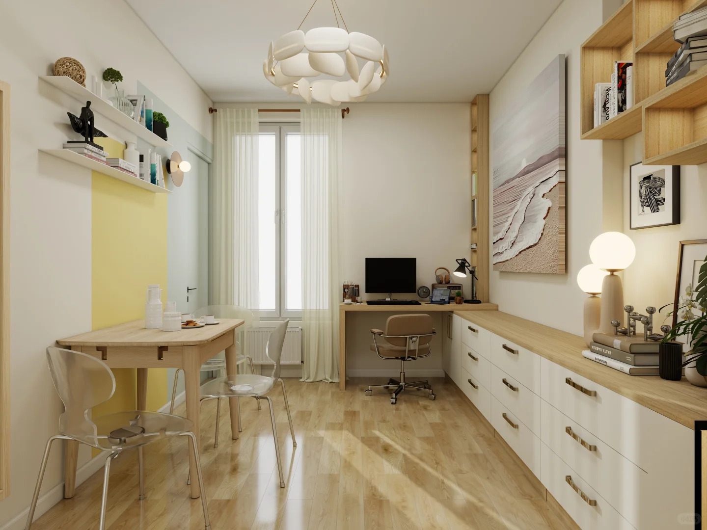 Major Makeover of a Tiny 35 m² Flat in Greater Paris 🌟 Geometric Colour Clash